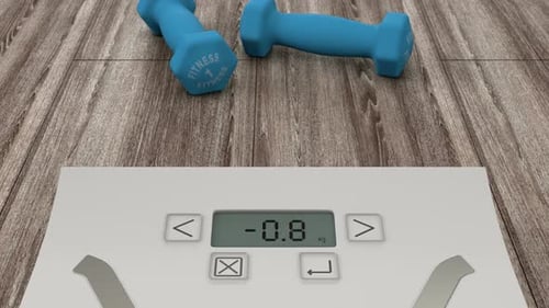 Weighing on the Weight Scales After Fitness Training and Physical Exercises 4k