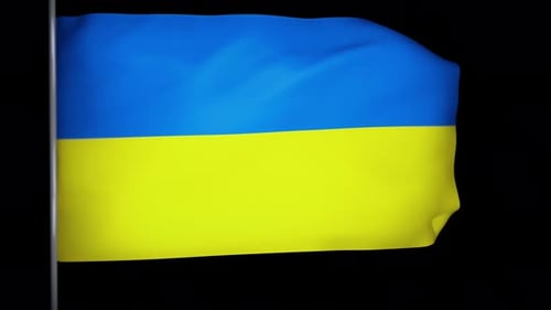 Realistic Waving Ukrainian Flag Animation