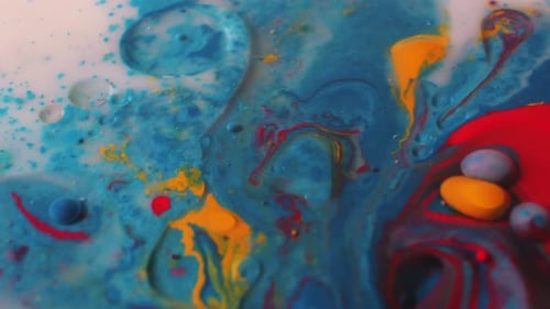 Abstract Color Paints Blending in Liquid
