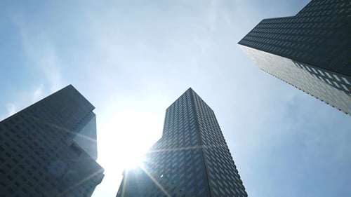 Lapso de tiempo de una nube en movimiento que pasa sobre un rascacielos de un edificio