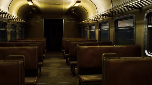 Intérieur de l'ancien train électrique soviétique