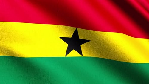 Ghana Flag Ripples in the Wind