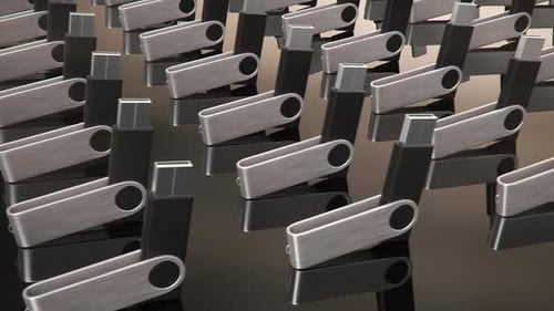 Close-up on the USB sticks.Pen can fast transfer files to the computer.