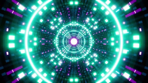 Fantastic Neon Light Tunnel