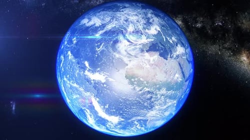 Realistic Earth Zoom South Pacific Ocean