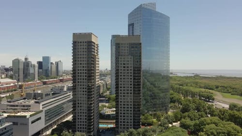 Scenic View Of High-rise Corporate And Hotel Buildings In Puerto Madero, Buenos Aires, Argentina - w