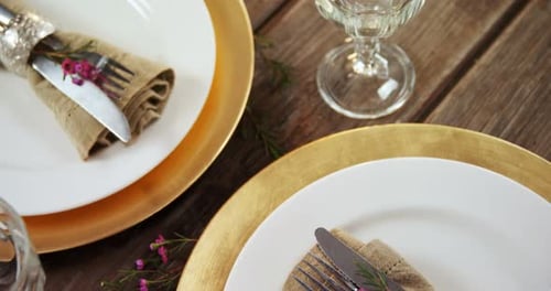 Various cutlery on wooden table 4k