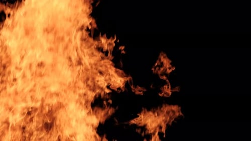 Intense Flames Burning Against a Black Background