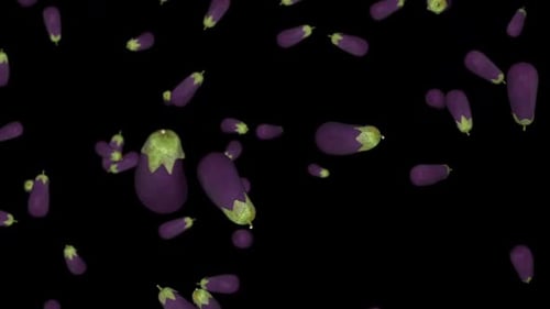 Falling Purple Eggplants Animated Video Background