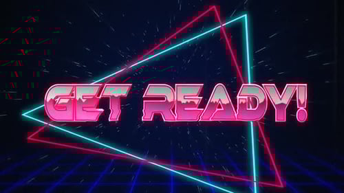 Retro Futurism 'GET READY!' Neon Text Animation