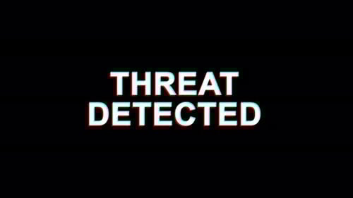 Threat Detected Glitch Text Reveal Digital Animation