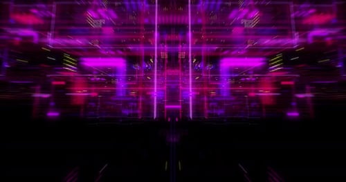 Abstract hologram 3D Big Data Digital City with futuristic matrix.