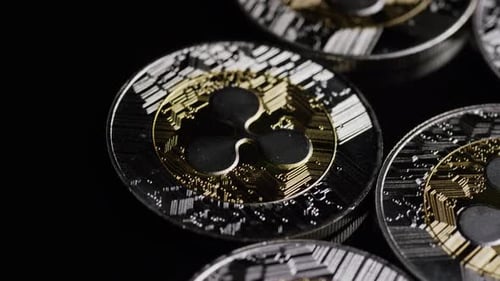 Close Up of Ripple Cryptocurrency Coins