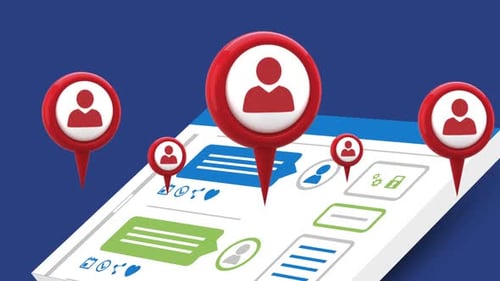 Social Network Profile Pin Animation on Digital Interface