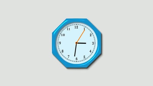 Minimalist Octagon Clock Time Lapse Animation