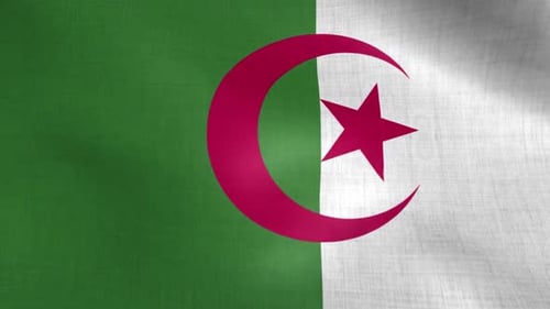Seamless Looping Animation of Algerian Flag Waving