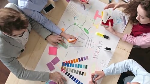 Brainstorming Session: Creative Team Developing Ideas