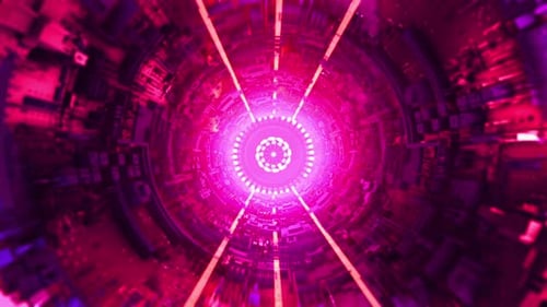 Futuristic Neon Tunnel Hyperspace Loop