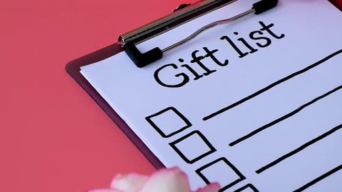 GIFT LIST on Paper Note