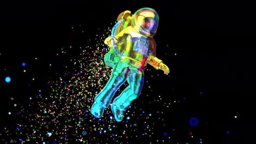 4K abstract motion design of an astronaut