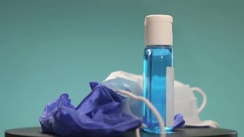 Medical Items: Sanitizer, Mask and Gloves