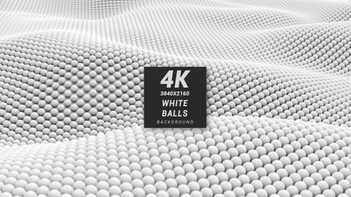 Seamless Loop of White Spheres Undulating Fluid Abstract Background