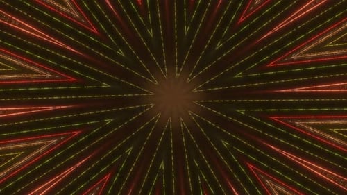 Abstract Geometric Kaleidoscope with Glowing Light Trails Background