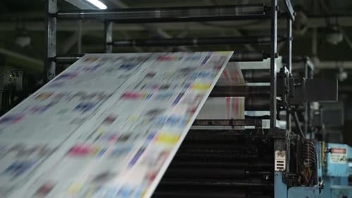 Newspaper Printing Machine in Production Facility
