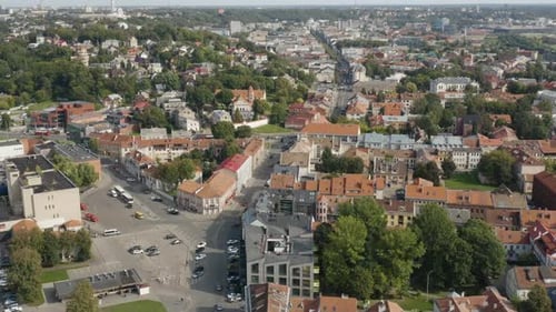Kaunas City Old Town With Orange Rooftops, Lithuania