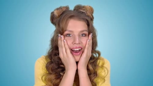 Beautiful Woman Smiling with Shocked Expression
