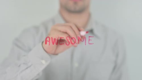 Hand Writing Awesome with Marker