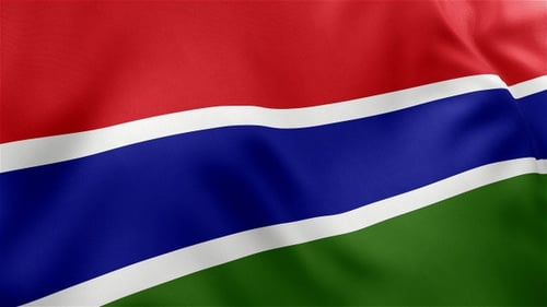 Realistic Waving Flag of Gambia Loopable Animation