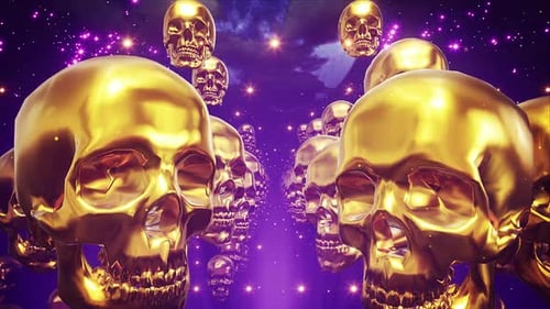 Golden Skulls Vj Background Loop