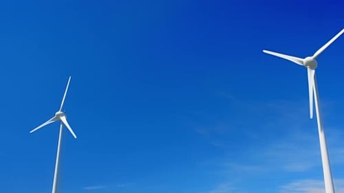 Windgeneratorturbinen im Himmel
