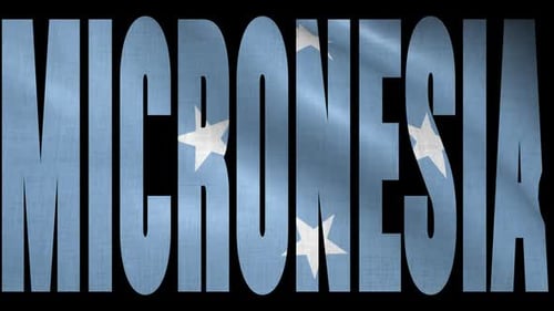 Micronesia Flag Waving Text Title
