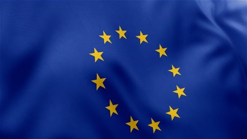 European Union Flag Waving Seamless Animation