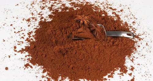 Ground Coffee and Star Anise with Scoop