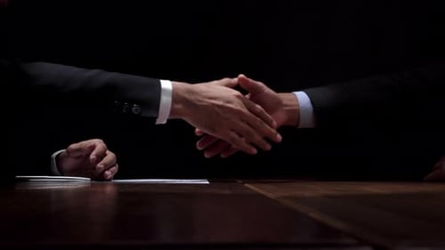 Business Professionals Shaking Hands After Closing Deal