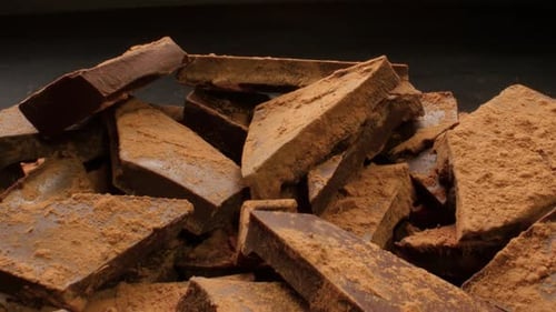 Decadent Dark Chocolate Chunks Covered in Cocoa Powder