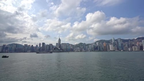 Beautiful building and architecture around Hong kong city skyline