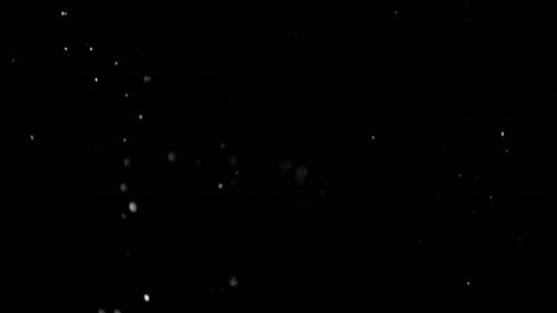Abstract White Particles Floating on Black Background