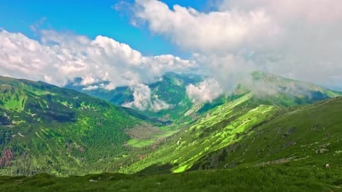 Vue de Kasprowy Wierch sur la vallée en été, Pologne