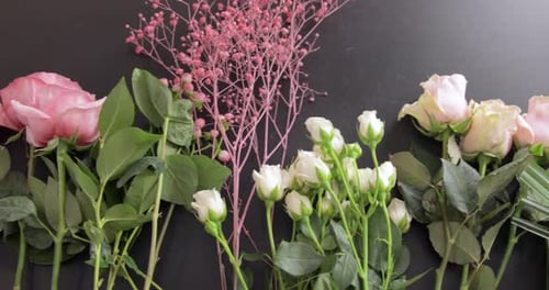 Beautiful Colorful Flower Arrangement with Roses and Greenery