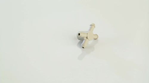 Precision plastic parts on white background