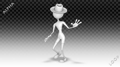 3D Man Charakter - Zeichentrick-Disco-Tanz