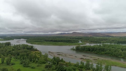 Flying with Bird over River