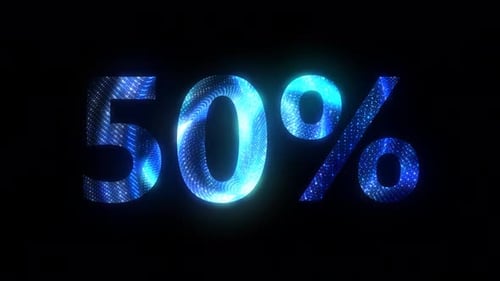 Futuristic Glowing 50 Percent Numerical Reveal