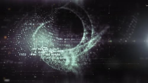 Futuristic Floating Digital data - Numbers Telemetry 2