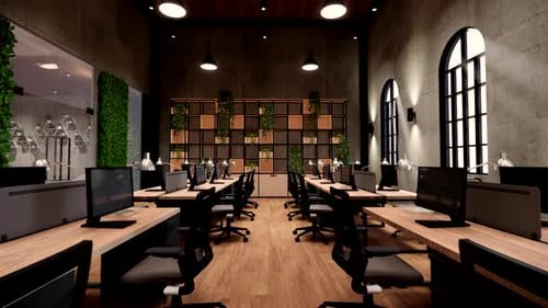 Interior Empty Modern Loft Office open space modern office footage