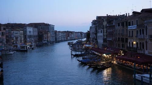 Grand Canal (Canal Grande) in the evening, Venice, Italy, Europe